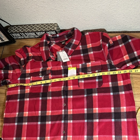 ✨Eddie Bauer✨ NWT Plus Size Quest Plaid Flannel Shirt Size XXL/2XL Red Black - Picture 11 of 12